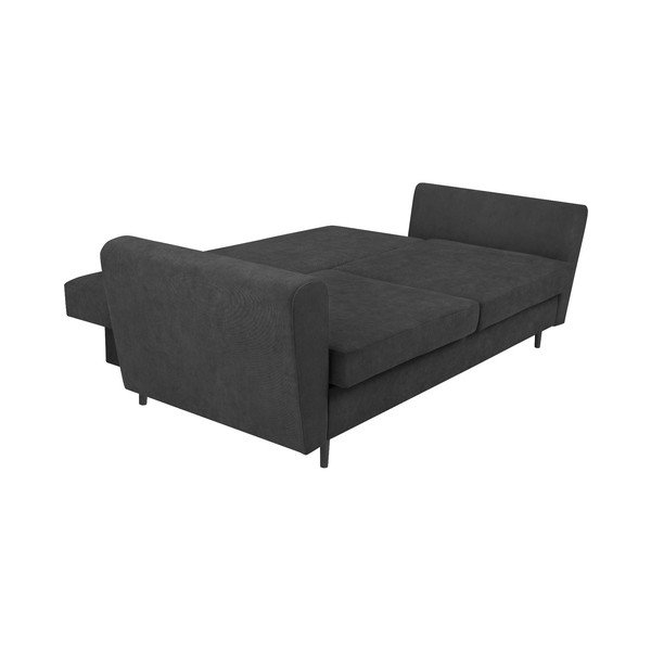 Ciemnoszara 3-osobowa sofa rozkładana ze schowkiem Cosmopolitan Design Lyon-image-4