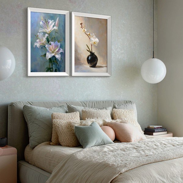 Obraz drukowany z ramą w zestawie 56x75 cm Lilies – Styler-image-1