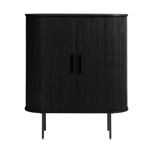 Czarna szafka w dekorze dębu 100x118 cm Nola – Unique Furniture