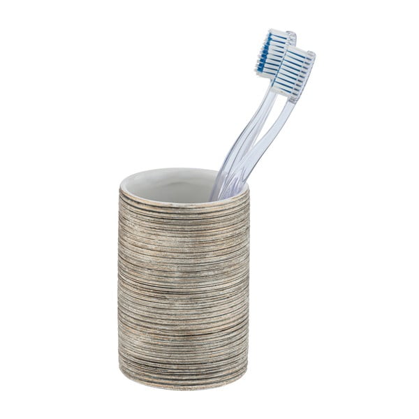 Brązowy ceramiczny kubek na szczoteczki Wenko Fedio-image-1