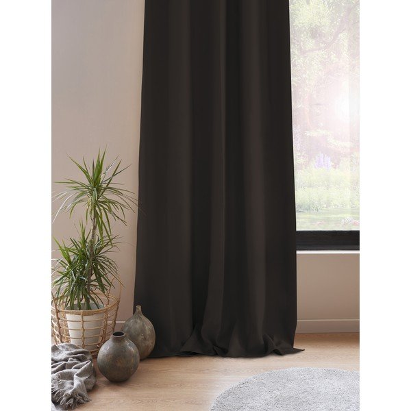Brązowa zasłona AmeliaHome Eyelets Brown, 140x245 cm-image-1