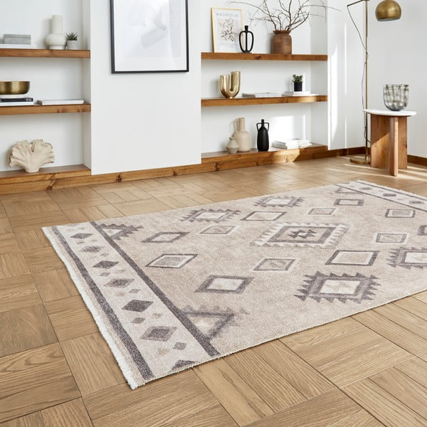 Beżowy dywan z mieszanki bawełny odpowiedni do prania 152x230 cm Whisper – Think Rugs-image-2