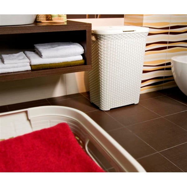 Kremowy plastikowy kosz na pranie 40 l Style – Curver-image-1