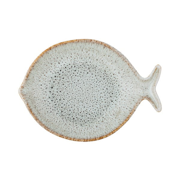 Niebiesko-beżowy kamionkowy talerz do serwowania Fleur – Bloomingville