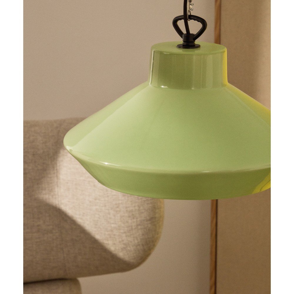 Jasnozielona lampa wisząca z ceramicznym kloszem ø 31 cm Portol – Kave Home (zdjęcie 3)
