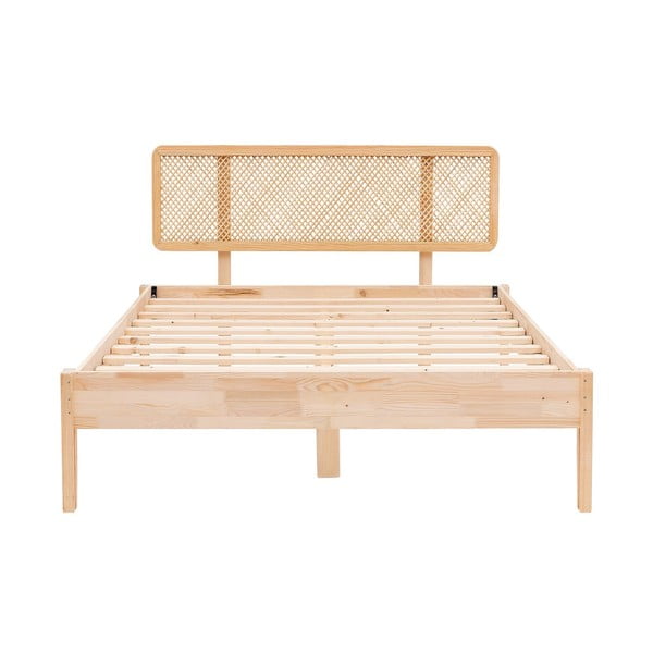 Łóżko jednoosobowe z litego drewna świerkowego ze stelażem 90x200 cm Izabelya – Kalune Design-image-3