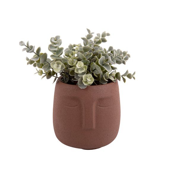 Brązowa ceramiczna doniczka PT LIVING Face, ø 15 cm-image-2