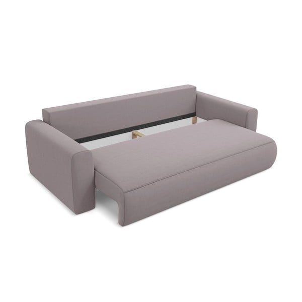 Lawendowa aksamitna rozkładana/ze schowkiem sofa 238 cm Kapua – Makamii-image-3