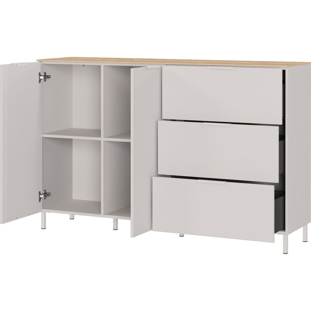 Kremowa komoda z matowym wykończeniem 151x98x40 cm Savoca – Germania (zdjęcie 3)