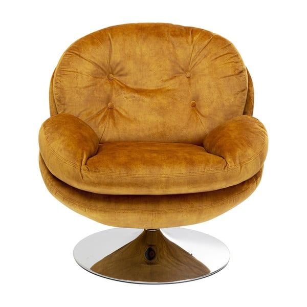 Musztardowy aksamitny fotel Cosy – Kare Design