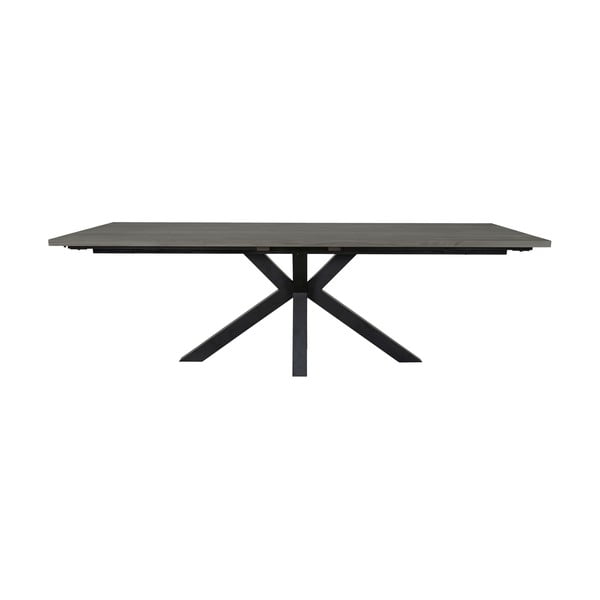 Szary stół z czarnymi nogami Canett Maison, 100x240 cm