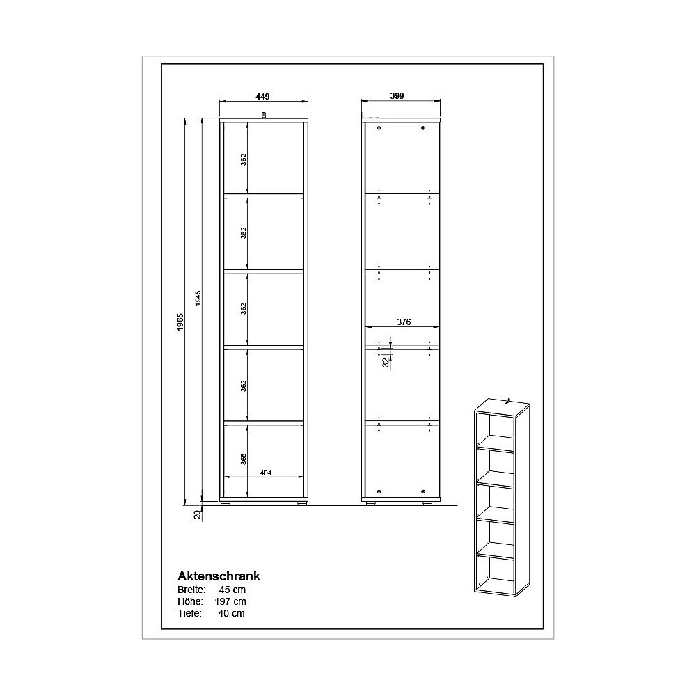 Kremowy regał z matowym wykończeniem 45x197x40 cm Lissabon – Germania (zdjęcie 4)