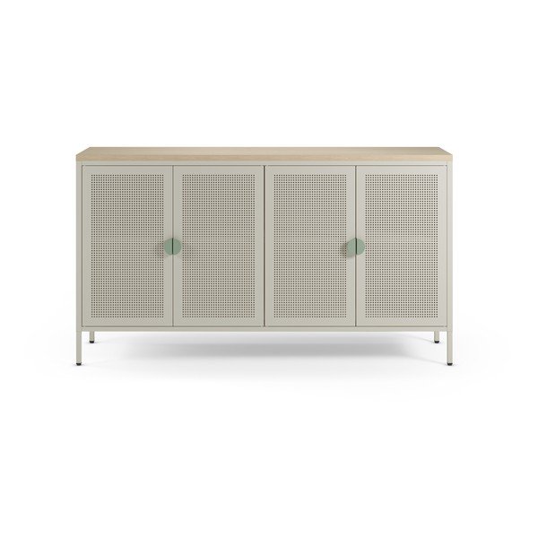Kremowa/w naturalnym kolorze metalowa szafka 160x90x40 cm Sayla – Marckeric