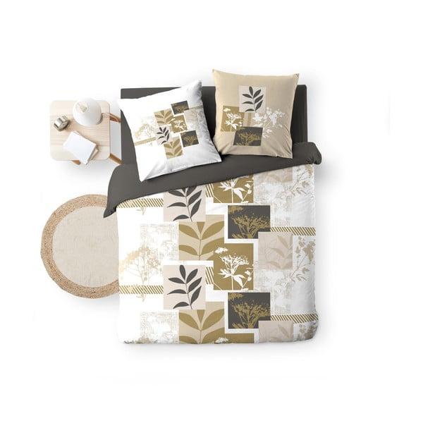 Biało-brązowa bawełniana pościel dwuosobowa 240x220 cm Utopia – douceur d'intérieur-image-4