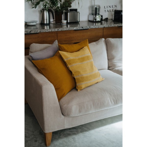 Lniana poszewka na poduszkę 40x40 cm Amber Bronze Stripes – Linen Tales-image-2