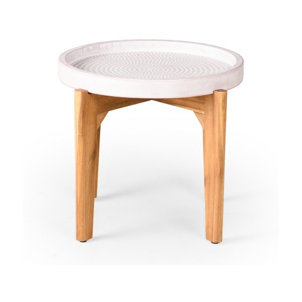 Ogrodowy stolik z różowym betonowym blatem Bonami Selection Bari, ø 55 cm-image-1