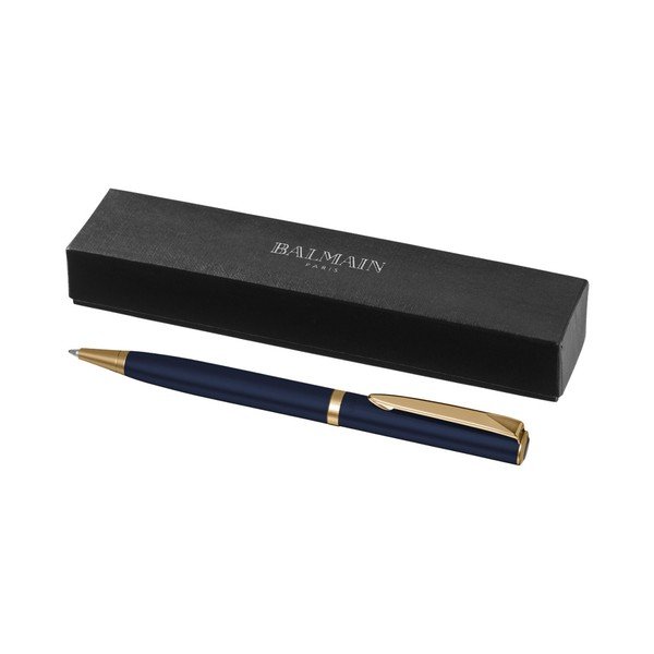 Złoto-niebieskie pióro z futerałem Balmain Rollerball
