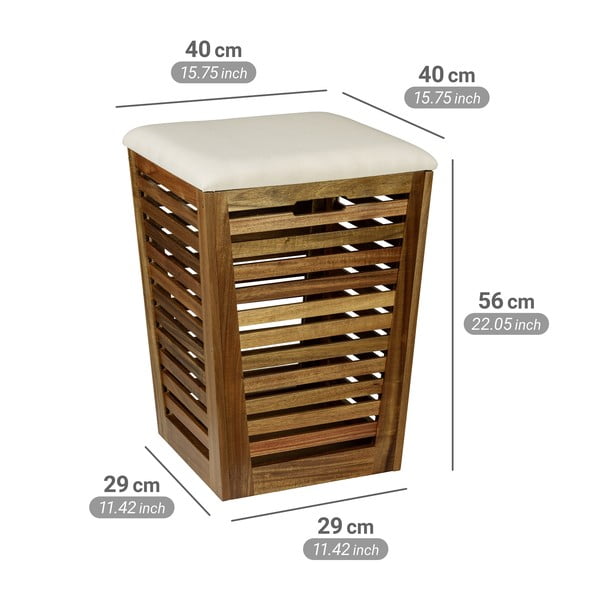 Drewniany kosz na pranie w ciemnym naturalnym kolorze 55 l Fondi – Wenko-image-4