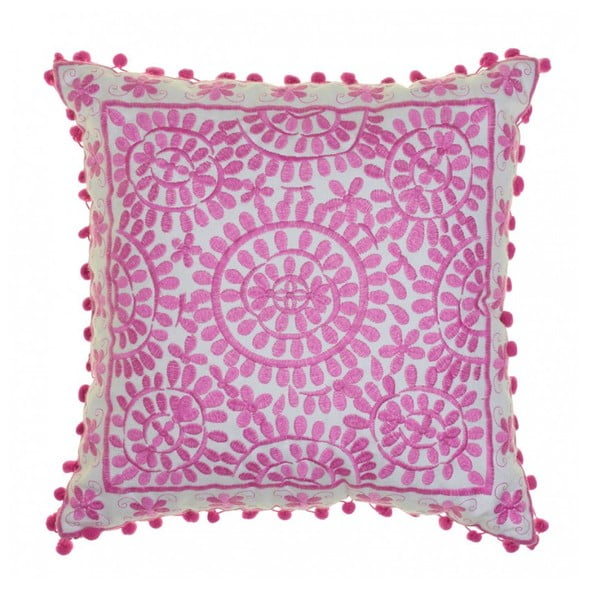Wyszywana poduszka Bombay Duck Souk Pink, 40x40 cm