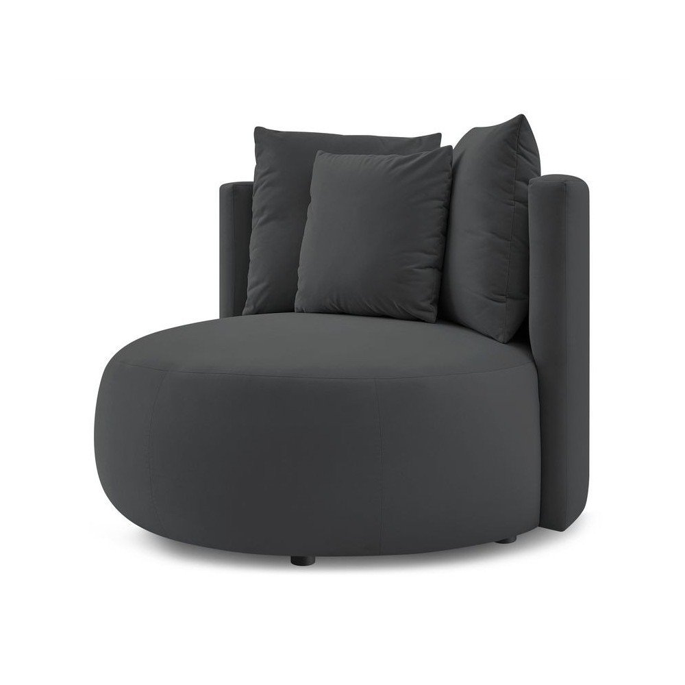 Ciemnoszary aksamitny fotel Cesar – Bobochic Paris