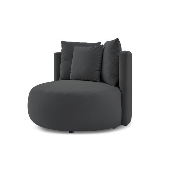 Ciemnoszary aksamitny fotel Cesar – Bobochic Paris