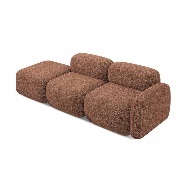 Pomarańczowy/brązowy szezlong modułowy (prawostronny) Ailani – Makamii-image-3