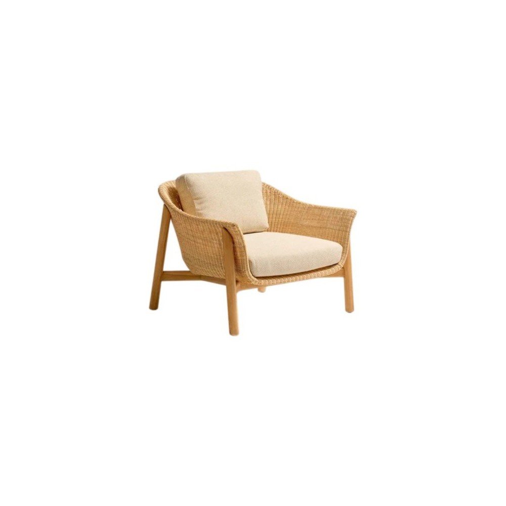 Jasnoszary/w naturalnym kolorze tapicerowany fotel ogrodowy Galea – Kave Home