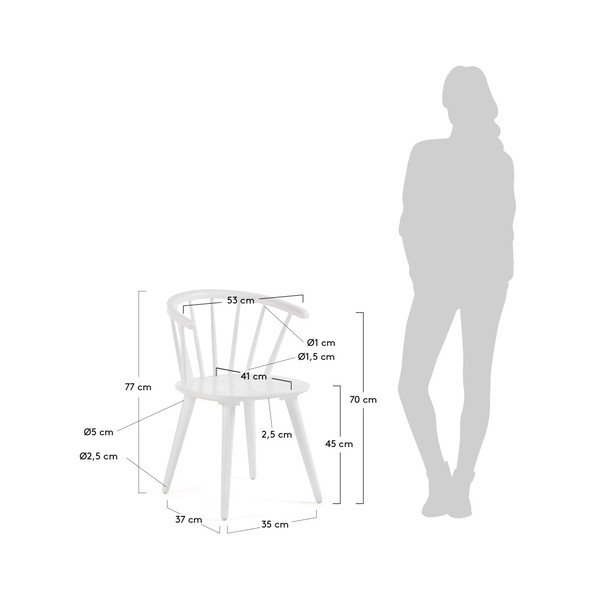 Białe krzesło z drewna kauczukowego La Forma Krise-image-4