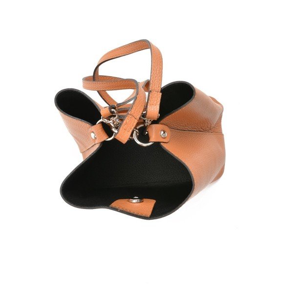 Koniakowobrązowa torebka skórzana Mangotti Bags Catarina-image-4
