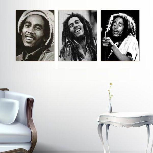 Trzyczęściowy obraz Bob Marley, 45x90 cm
