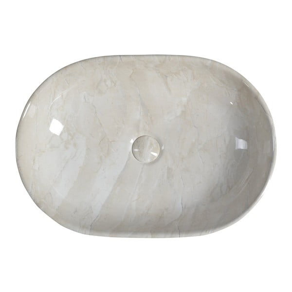 Beżowa ceramiczna umywalka 59x42 cm Dalma – Sapho-image-3