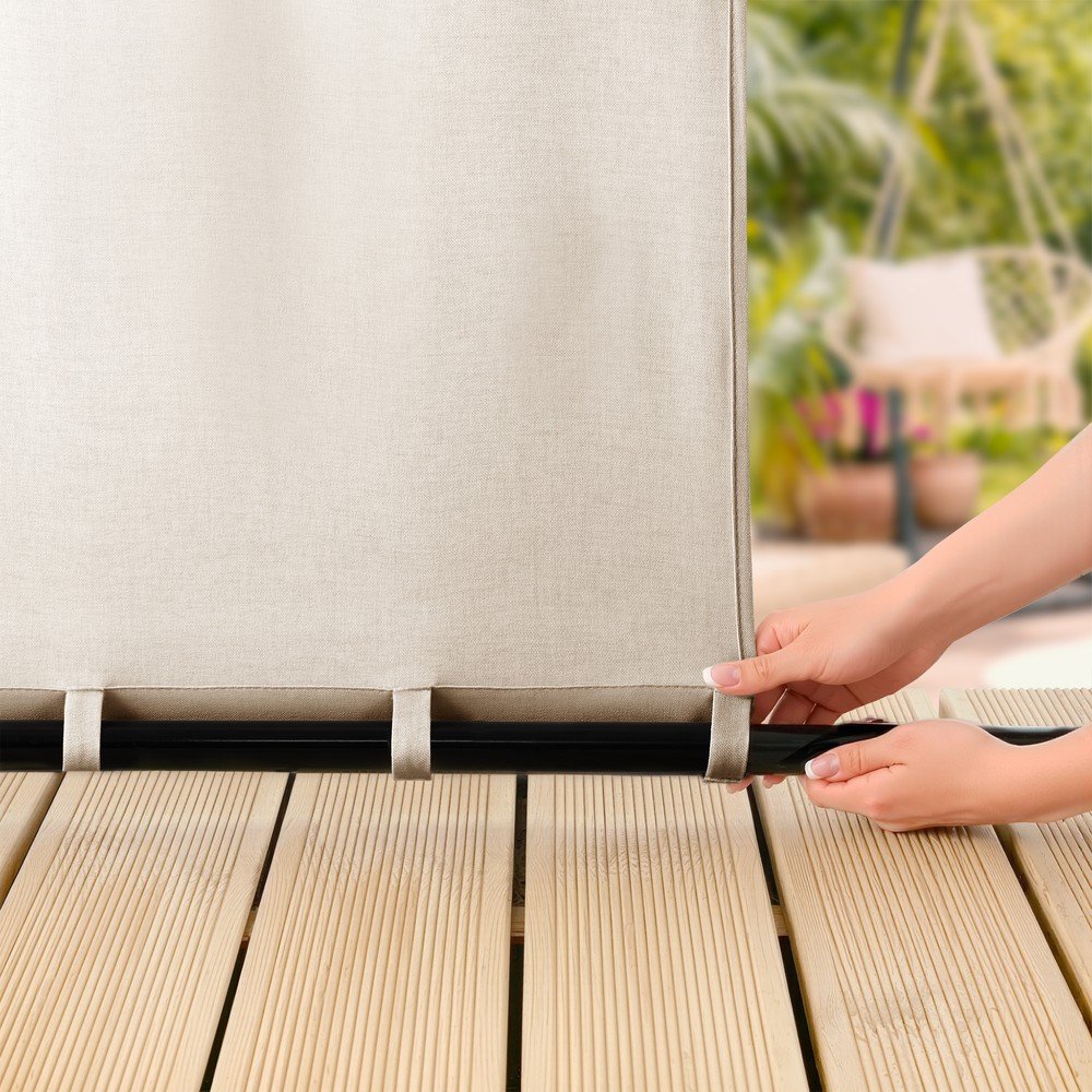 Kremowa zasłona częściowo zaciemniająca (dimout)/zewnętrzna 200x200 cm Calisto – Filumi (zdjęcie 4)