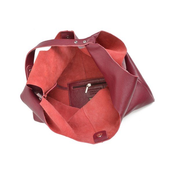 Bordowa torebka skórzana Sofia Cardoni Hobo-image-4