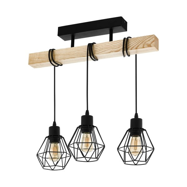 Lampa wisząca w czarno-naturalnym kolorze TOWNSHEND 5 – EGLO