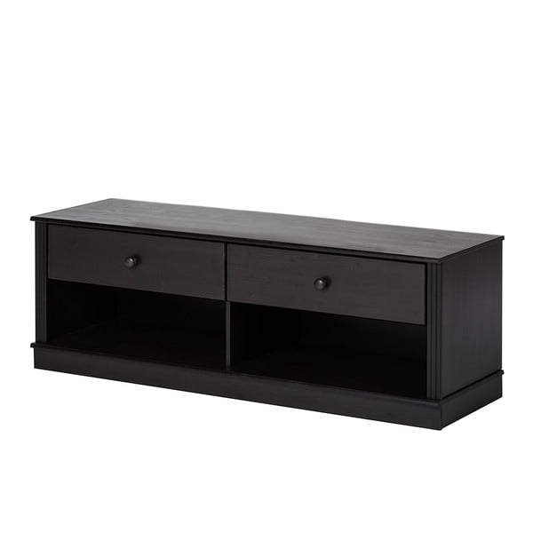 Ciemnobrązowa szafka pod TV z litego drewna sosnowego 137x47 cm Anita – Støraa-image-2