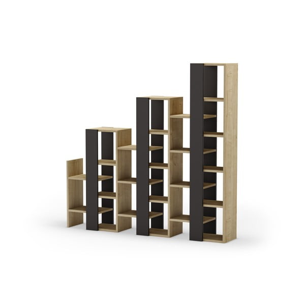 Czarny regał w dekorze dębu 158x151 cm Anissa – Marckeric-image-3