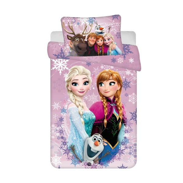 Bawełniana pościel dziecięca do łóżeczka 100x135 cm Frozen "Purple" – Jerry Fabrics