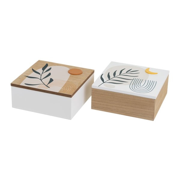 Pojemniki dekoracyjne z pokrywką zestaw 2 szt. ø 20x8,5 cm – Casa Selección