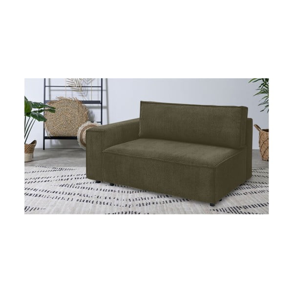 Jasnozielony sztruksowy moduł sofy (lewostronny) Nihad modular – Bobochic Paris-image-1