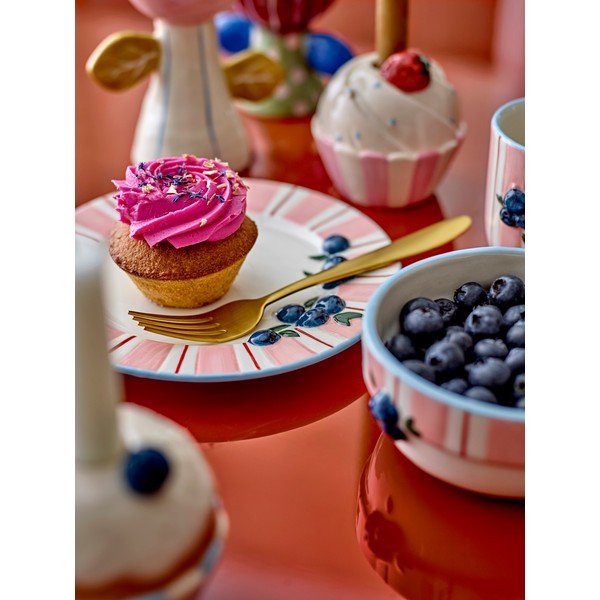 Różowe/kremowe kamionkowe talerze zestaw 4 szt. deserowe ø 20,5 cm Carry – Bloomingville-image-2