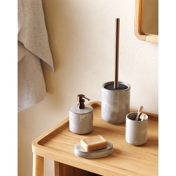 Jasnoszara mydelniczka ceramiczna Chavela – Kave Home-image-2