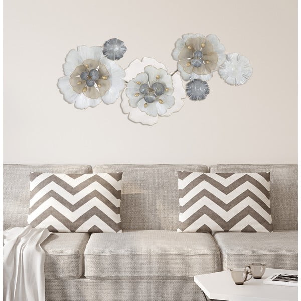 Metalowa dekoracja ścienna Mauro Ferretti Flowery, 119x60 cm-image-4