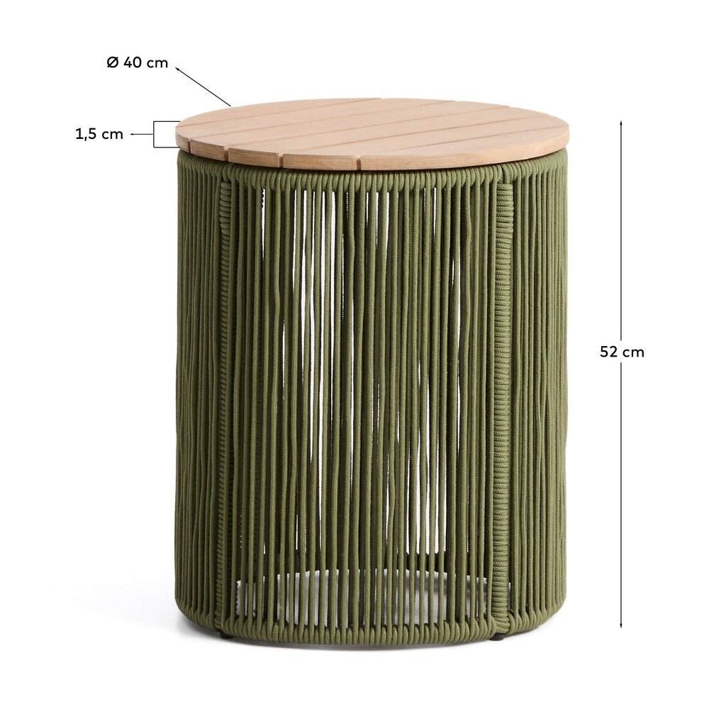 Okrągły stolik ogrodowy z blatem z drewna akacjowego ø 40 cm Dandara – Kave Home (zdjęcie 7)