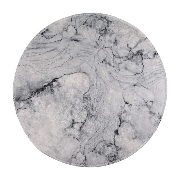 Jasnoszary okrągły dywan odpowiedni do prania ø 80 cm – Vitaus