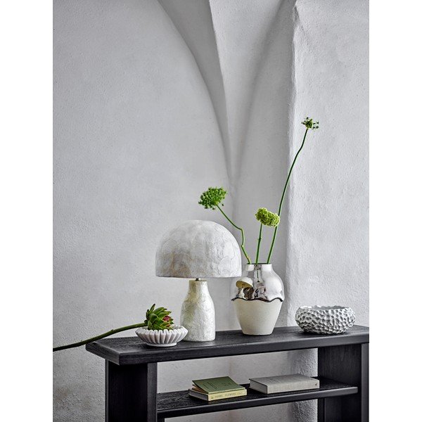 Kremowy/w kolorze srebra kamionkowy wazon (wysokość 26 cm) Silvio – Bloomingville-image-1