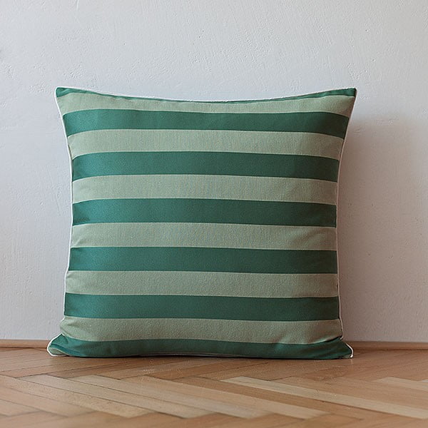 Poduszka z wypełnieniem Dark Green Big Stripes, 50x50 cm