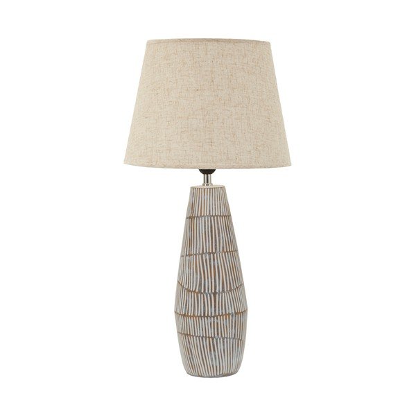 Kremowa lampa stołowa z tekstylnym kloszem (wysokość 69,5 cm) Hanoi – Mauro Ferretti