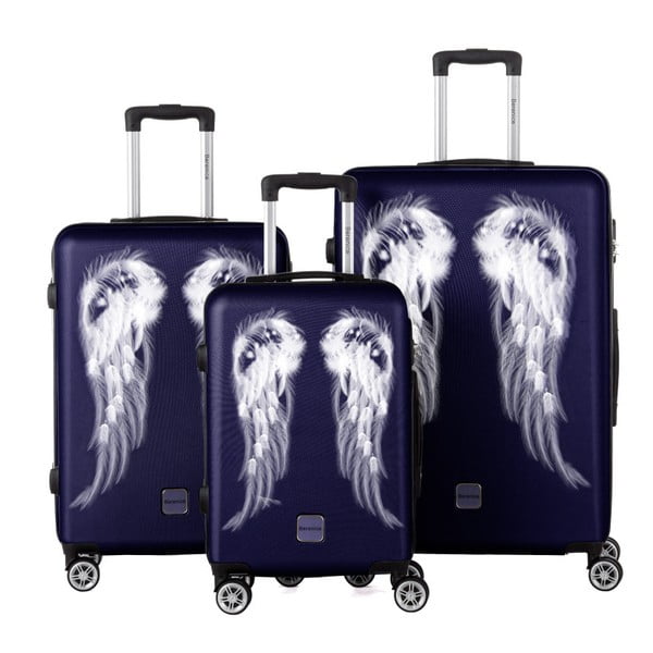 Zestaw 3 ciemnoniebieskich walizek Berenice Wings