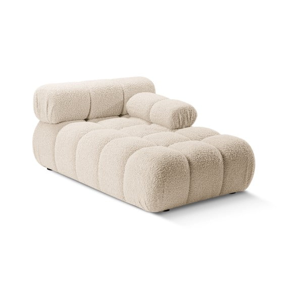 Beżowy moduł sofy z materiału bouclé (prawostronny) Bellis – Micadoni Home-image-3