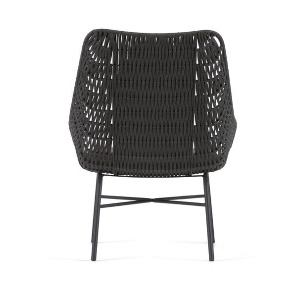Czarny ręcznie pleciony fotel zewnętrzny Kave Home Abeli-image-3